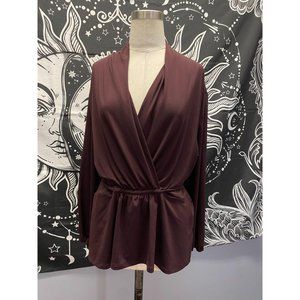 Design Lab wrap style look blouse, v neckline, lon